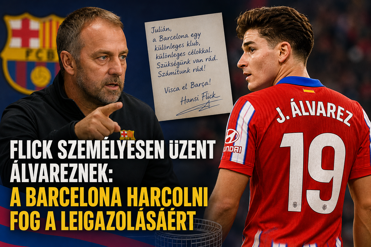 Flick személyesen üzent Álvareznek: a Barcelona harcolni fog a leigazolásáért