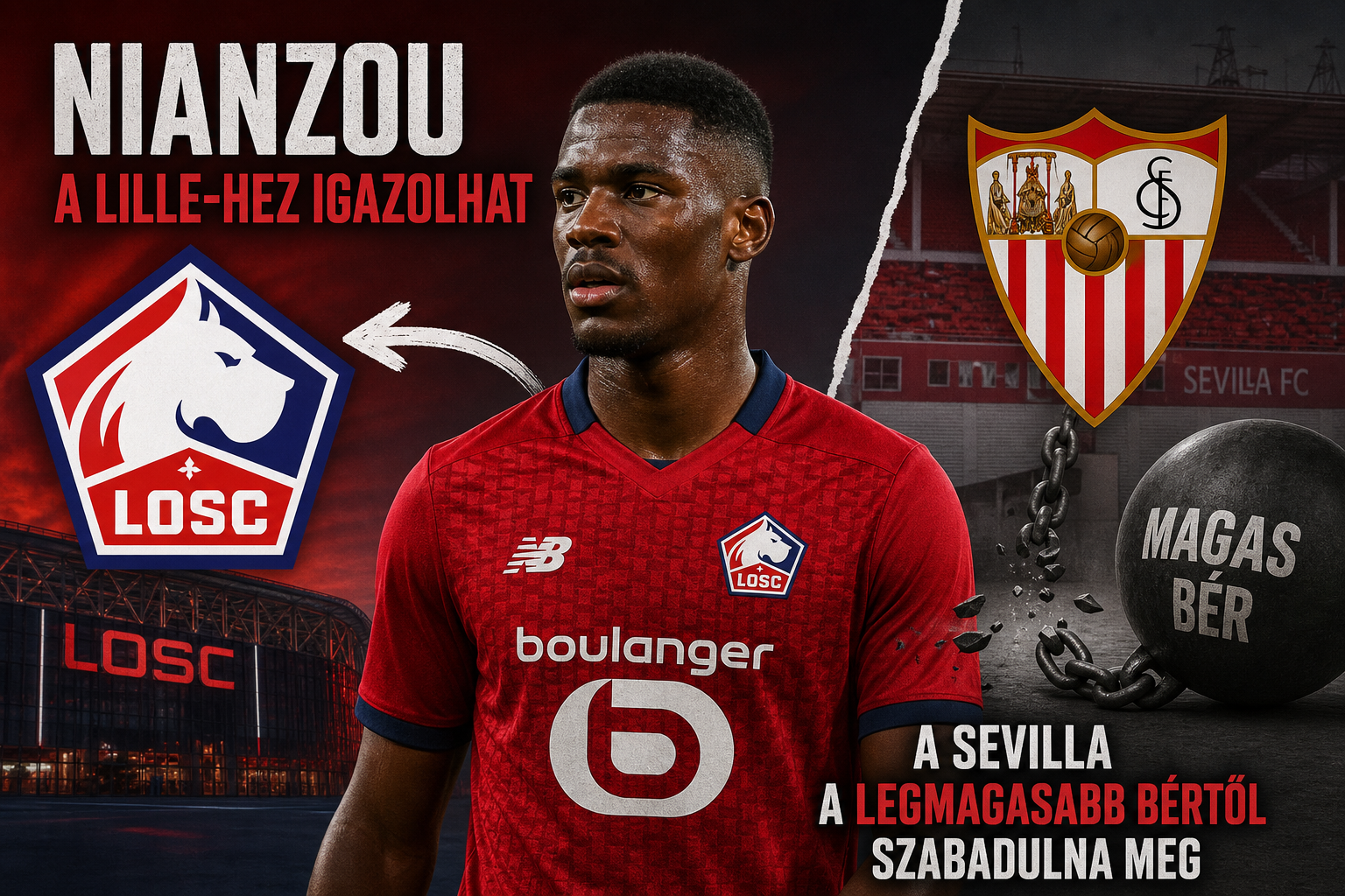 Nianzou a Lille-hez igazolhat – a Sevilla a legmagasabb bértől szabadulna meg
