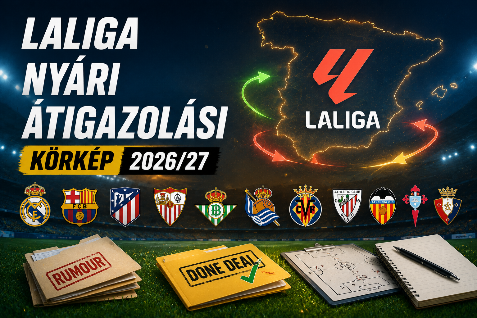 LaLiga nyári átigazolási körkép 2026/27 – minden klub érkezői és távozói