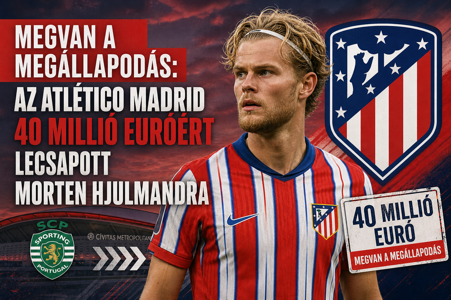 Hivatalos megegyezés: az Atlético Madrid 40 millió euróért lecsapott Hjulmandra