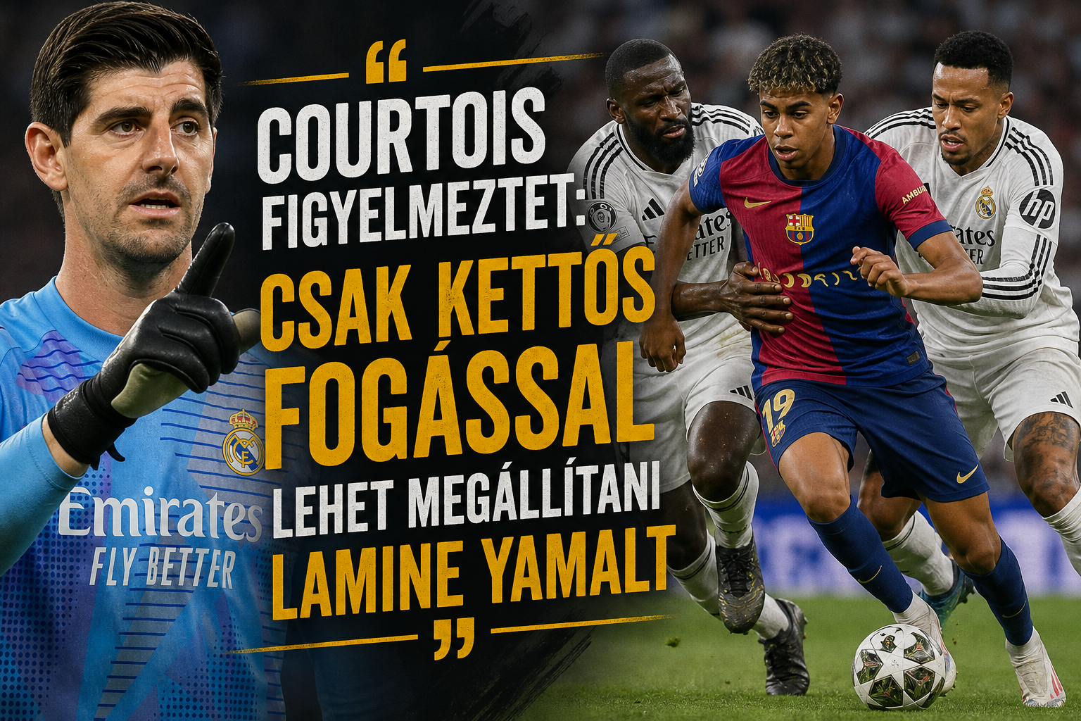 Courtois figyelmeztet: csak kettős fogással lehet megállítani Lamine Yamalt