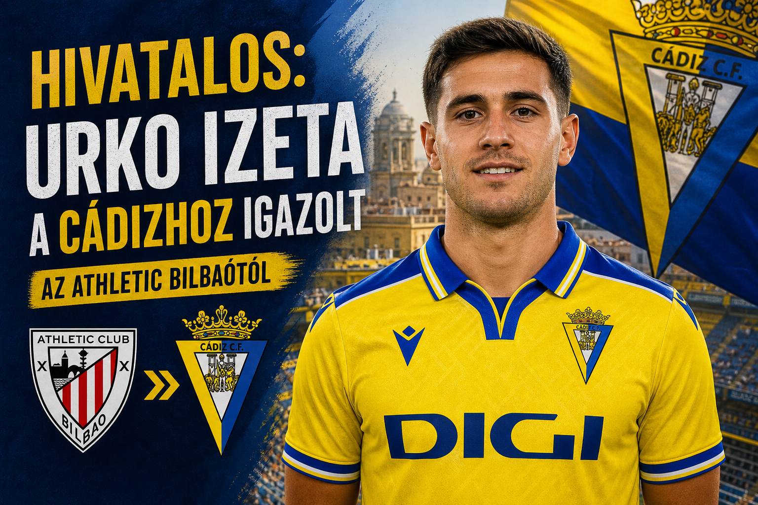 Hivatalos: Urko Izeta a Cádizhoz igazolt az Athletic Bilbaótól