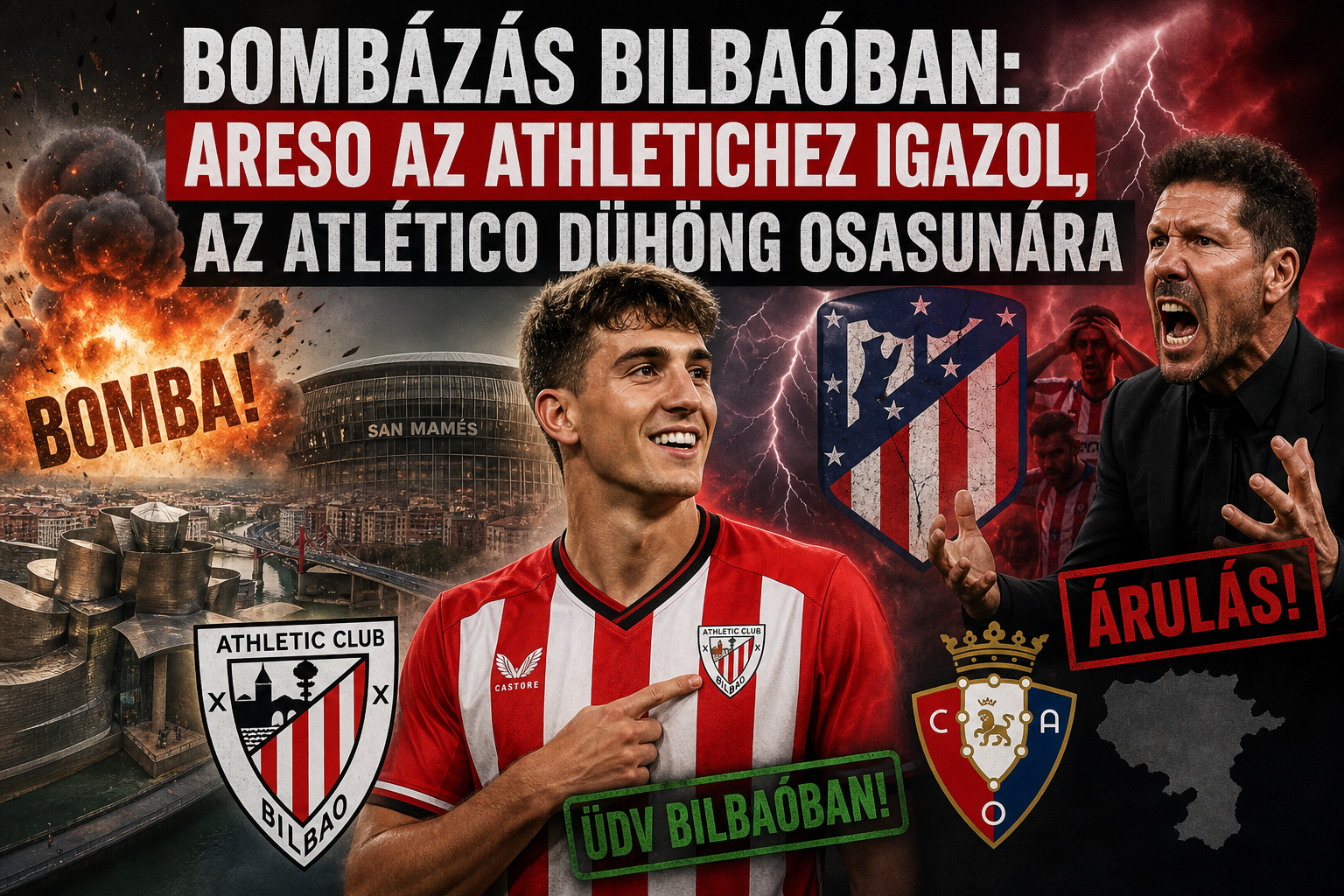 Bombázás Bilbaóban: Areso az Athletichez igazol, az Atlético dühöng Osasunára