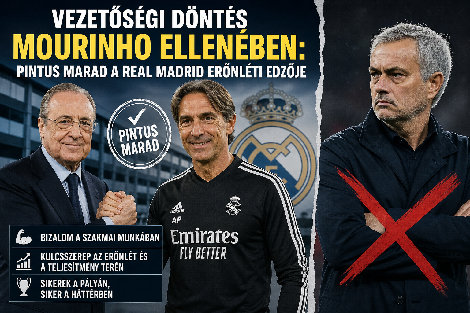 Vezetőségi döntés Mourinho ellenében: Pintus marad a Real Madrid erőnléti edzője
