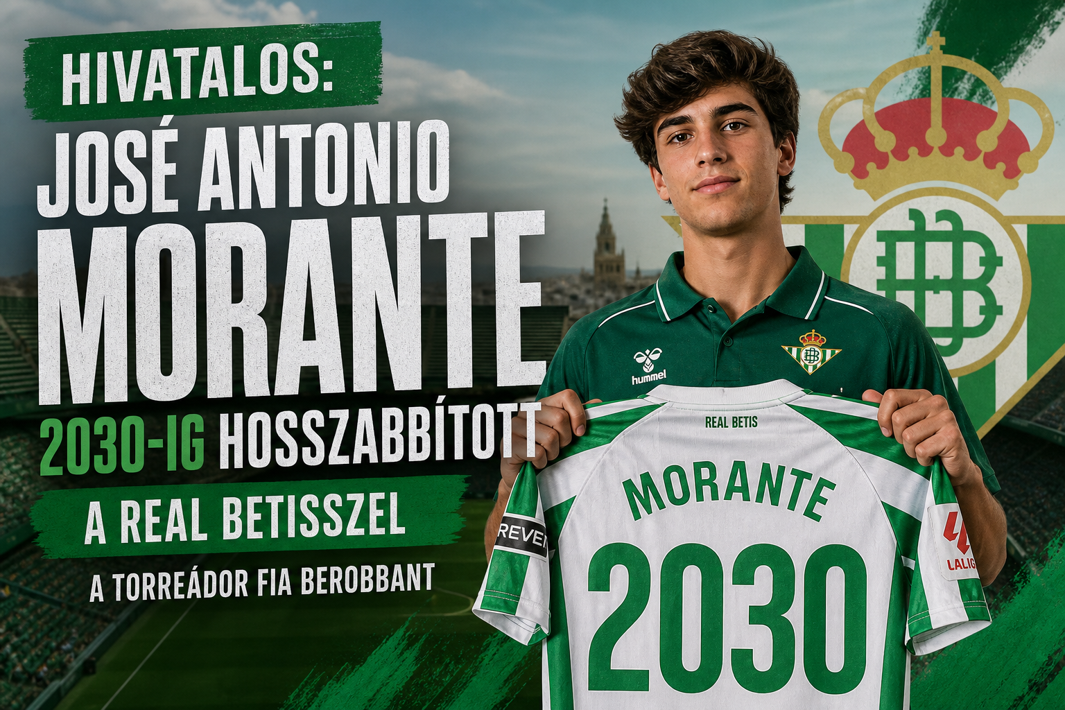 Hivatalos: José Antonio Morante 2030-ig hosszabbított a Real Betisszel – a torreádor fia berobbant