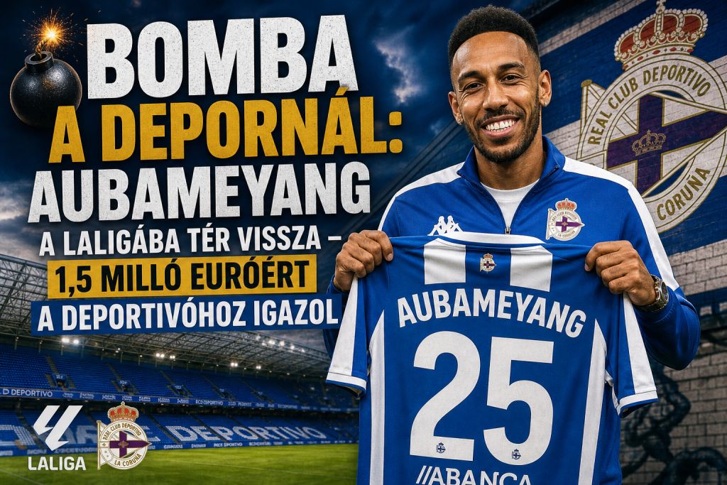 Bomba a Depornál: Aubameyang a LaLigába tér vissza – 1,5 millió euróért a Deportivóhoz igazol