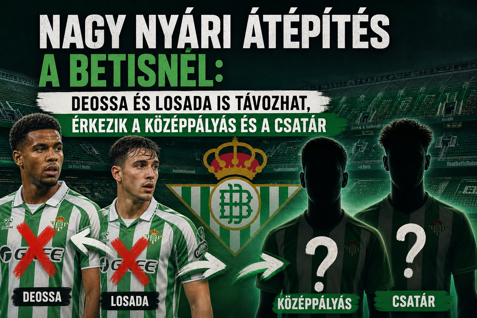 Nagy nyári átépítés a Betisnél: Deossa és Losada is távozhat, érkezik középpályás és csatár