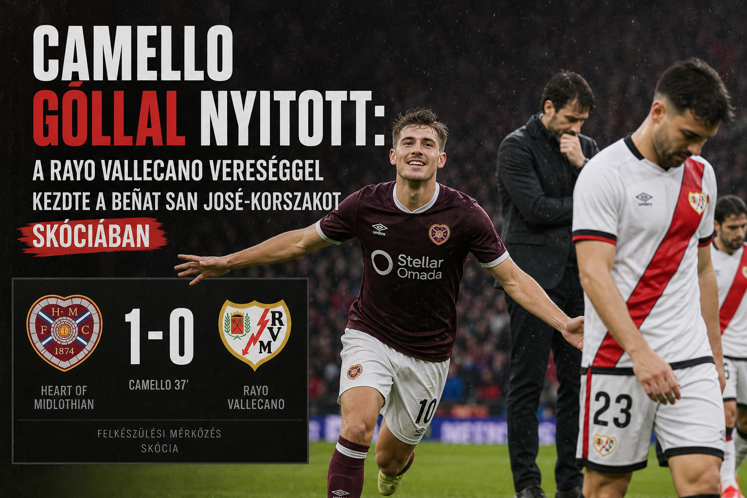 Camello góllal nyitott: a Rayo Vallecano vereséggel kezdte a Beñat San José-korszakot Skóciában