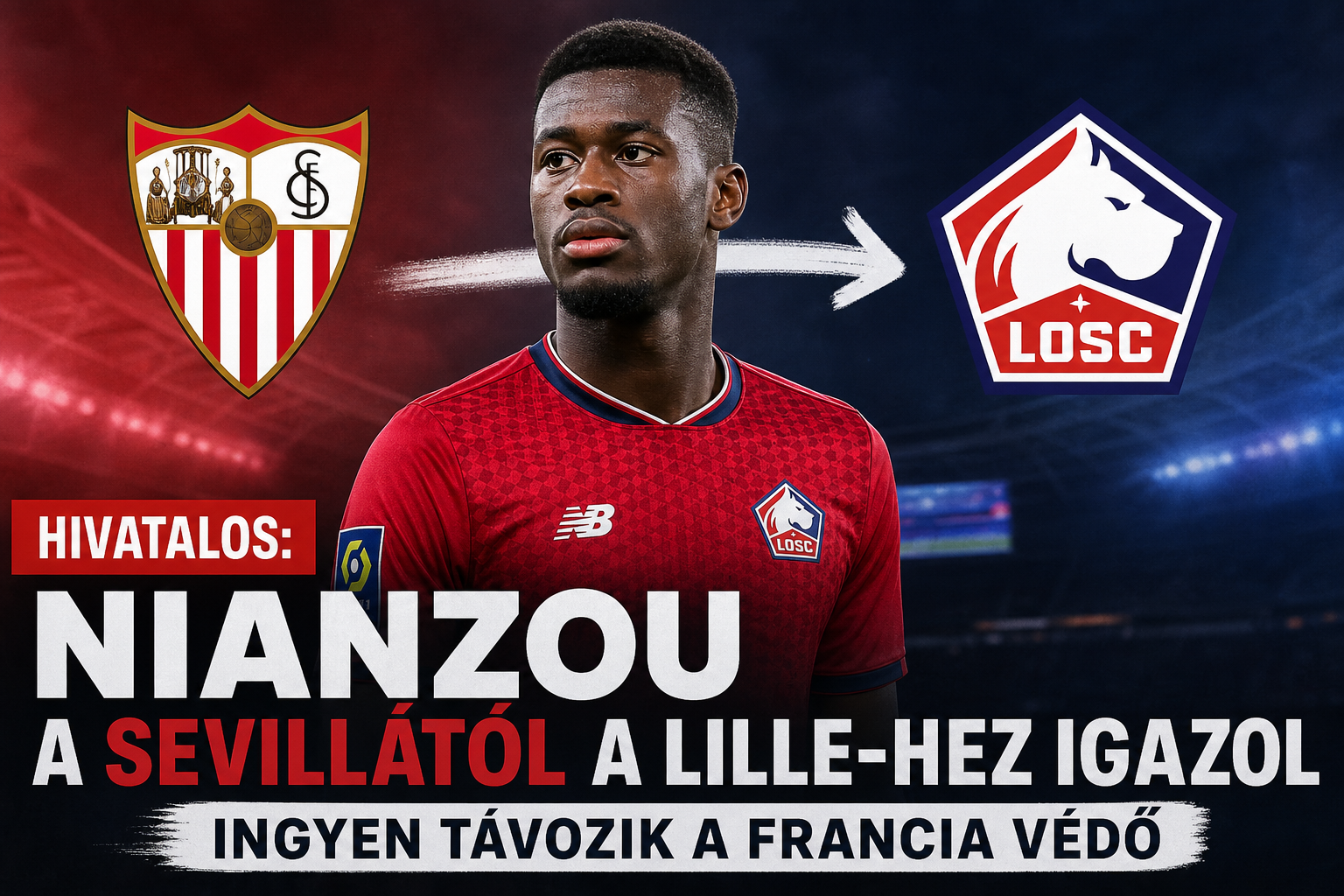 Hivatalos: Nianzou a Sevillától a Lille-hez igazol – ingyen távozik a francia védő