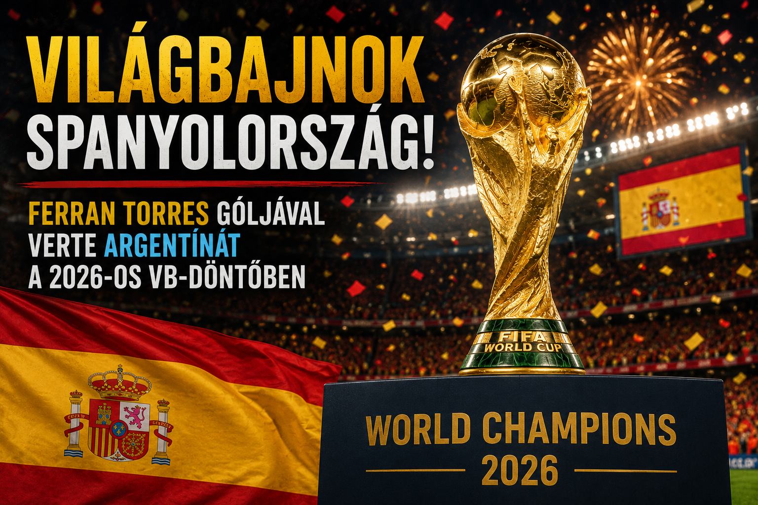Világbajnok Spanyolország! Ferran Torres góljával verte Argentínát a 2026-os vb-döntőben