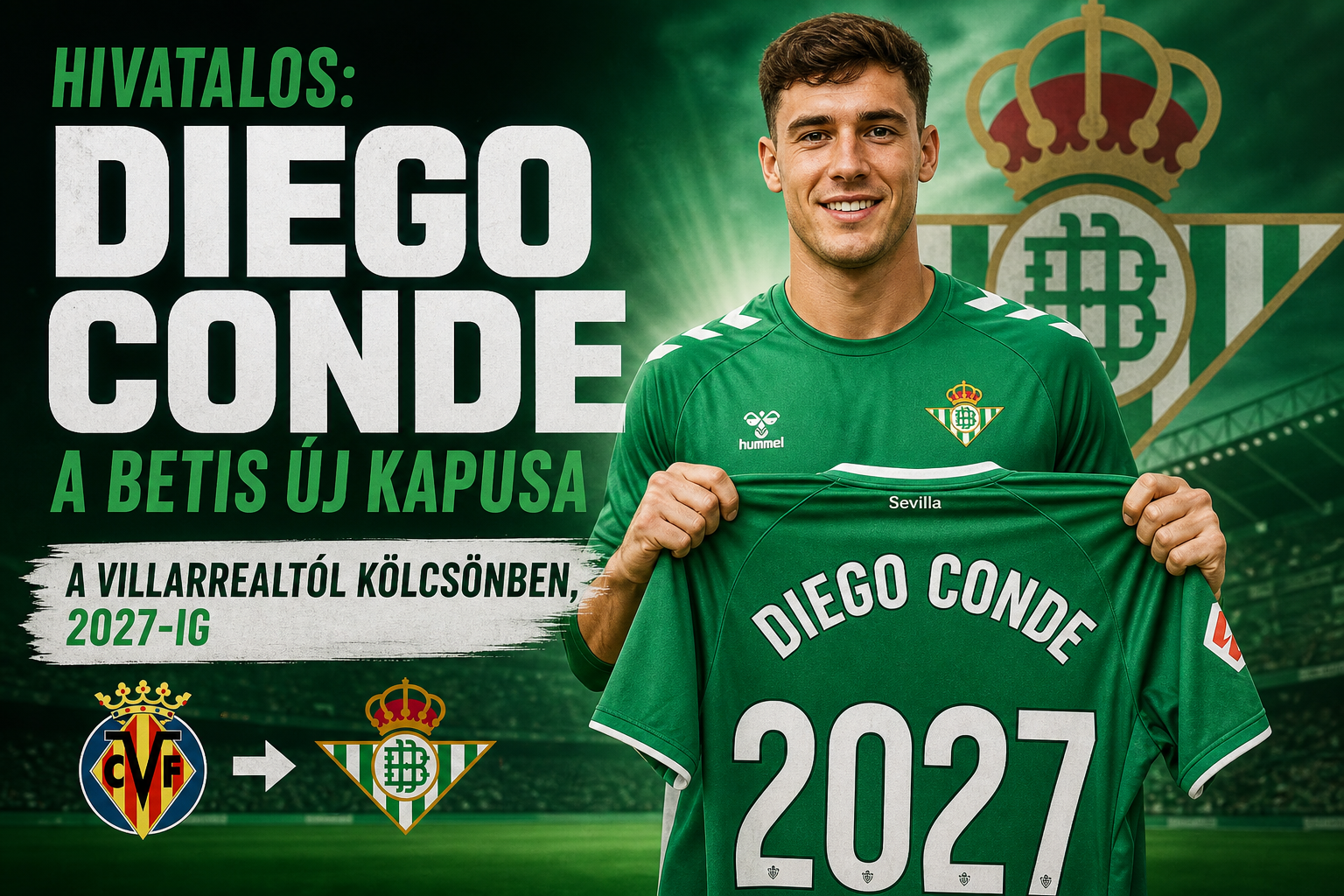 Hivatalos: Diego Conde a Betis új kapusa – a Villarrealtól kölcsönben, 2027-ig