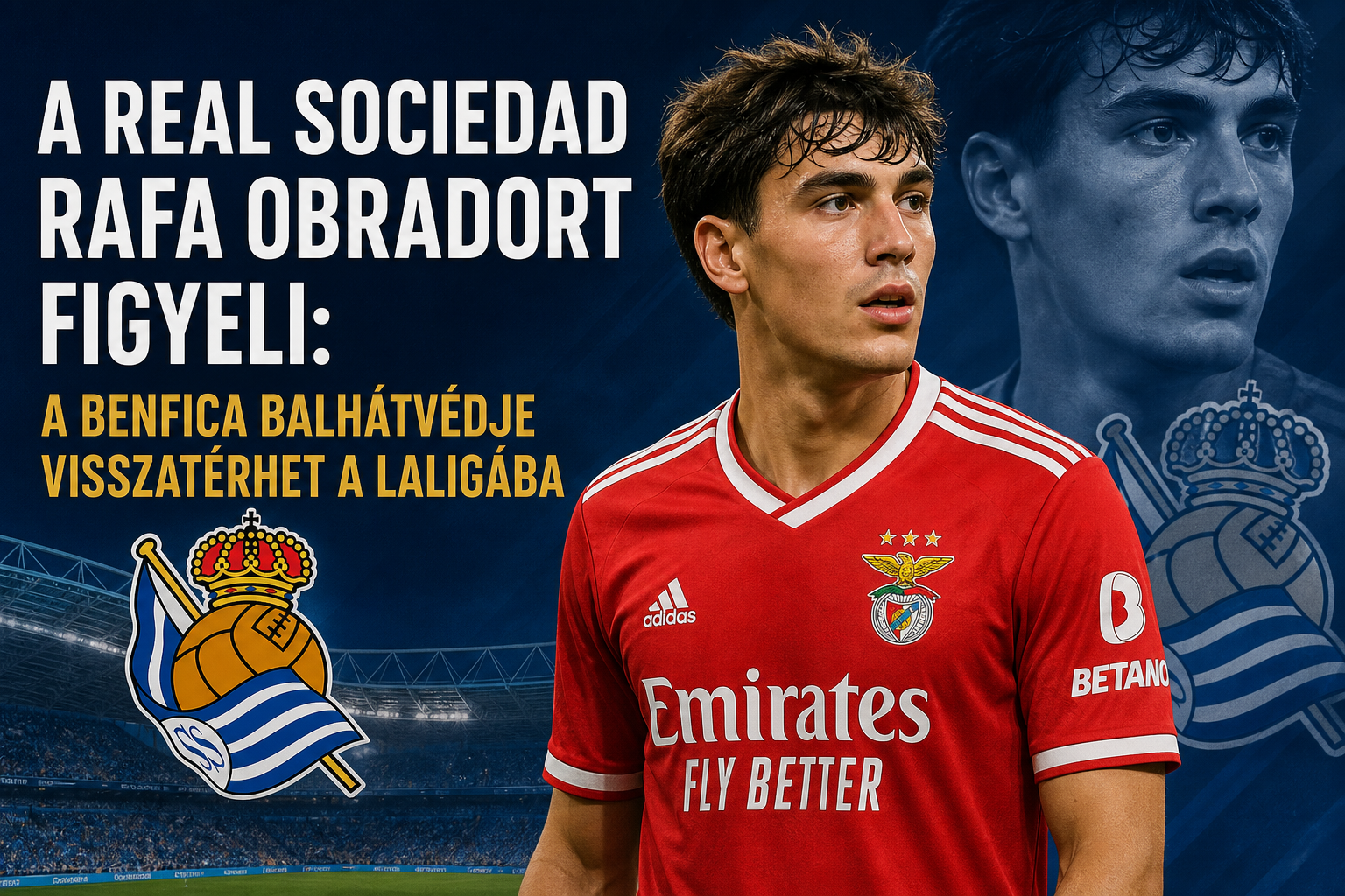 A Real Sociedad Rafa Obradort figyeli: a Benfica balhátvédje visszatérhet a LaLigába