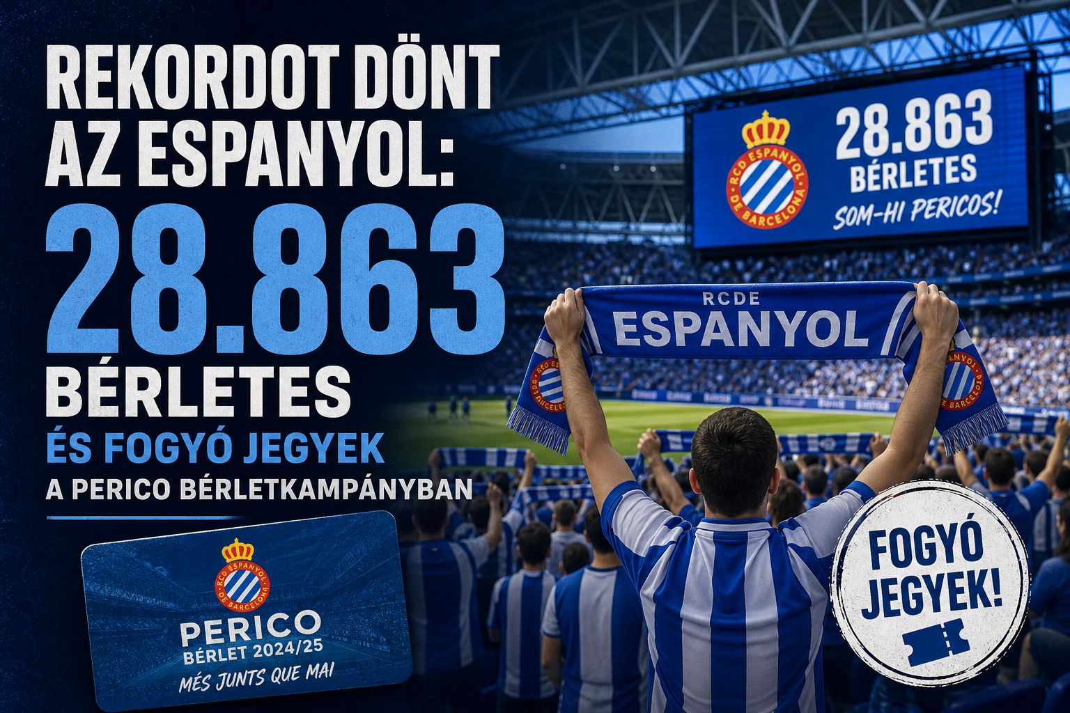 Rekordot dönt az Espanyol: 28.863 bérletes és fogyó jegyek a perico bérletkampányban