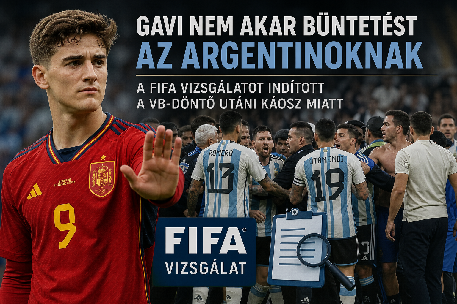 Gavi nem akar büntetést az argentinoknak – a FIFA vizsgálatot indított a vb-döntő utáni káosz miatt