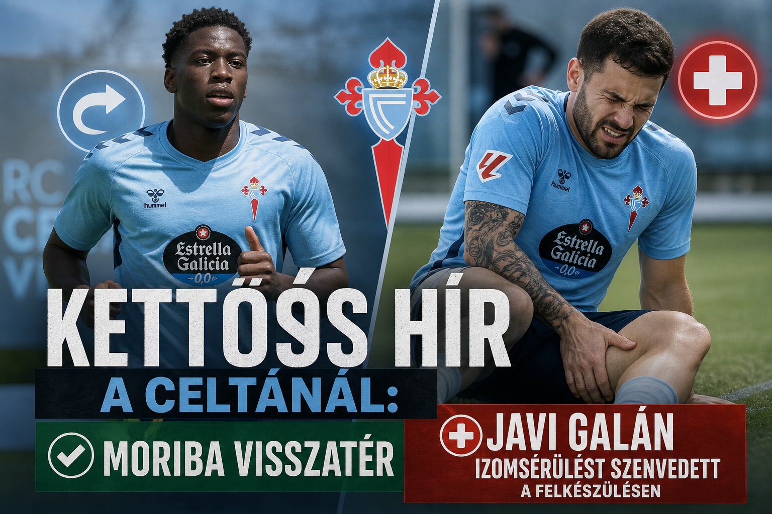 Kettős hír a Celtánál: Moriba visszatér, Javi Galán izomsérülést szenvedett a felkészülésen