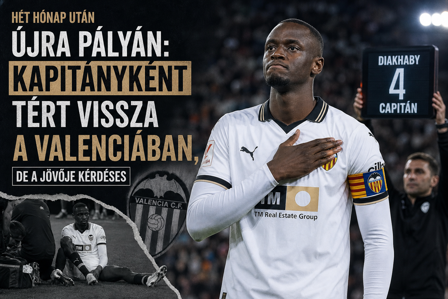 Diakhaby hét hónap után újra pályán: kapitányként tért vissza a Valenciában, de a jövője kérdéses