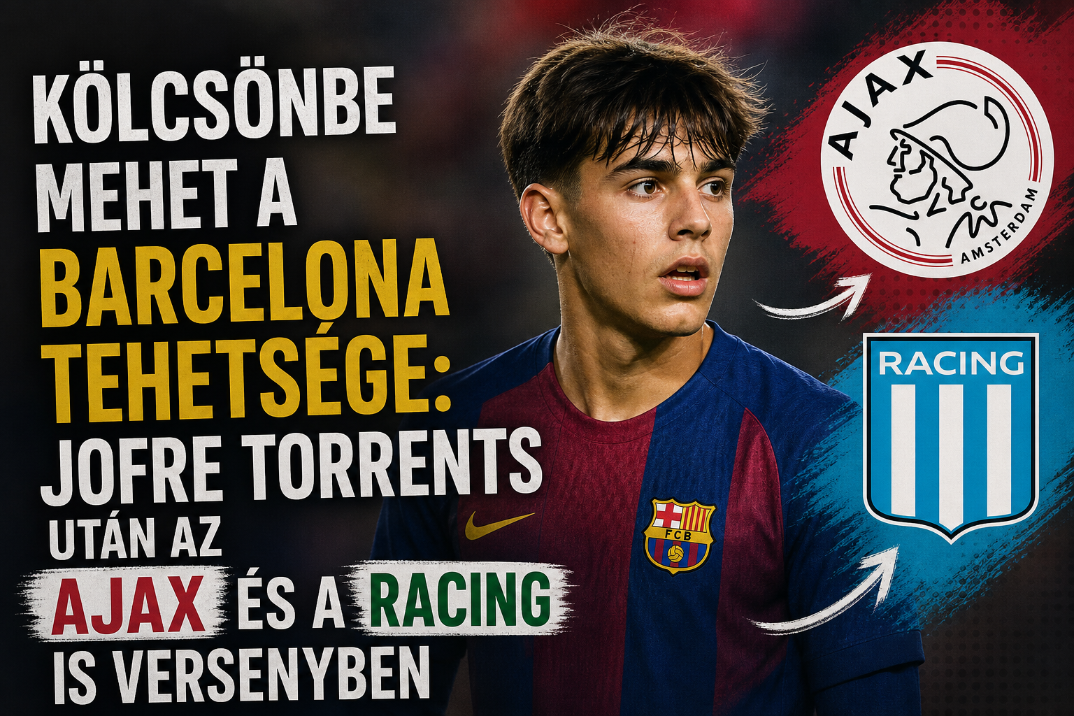 Kölcsönbe mehet a Barcelona tehetsége: Jofre Torrents után az Ajax és a Racing is versenyben