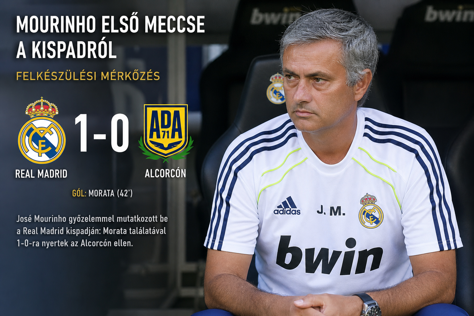 Mourinho első meccse a kispadról: 1-0 az Alcorcón ellen a Real Madrid felkészülési rajtján