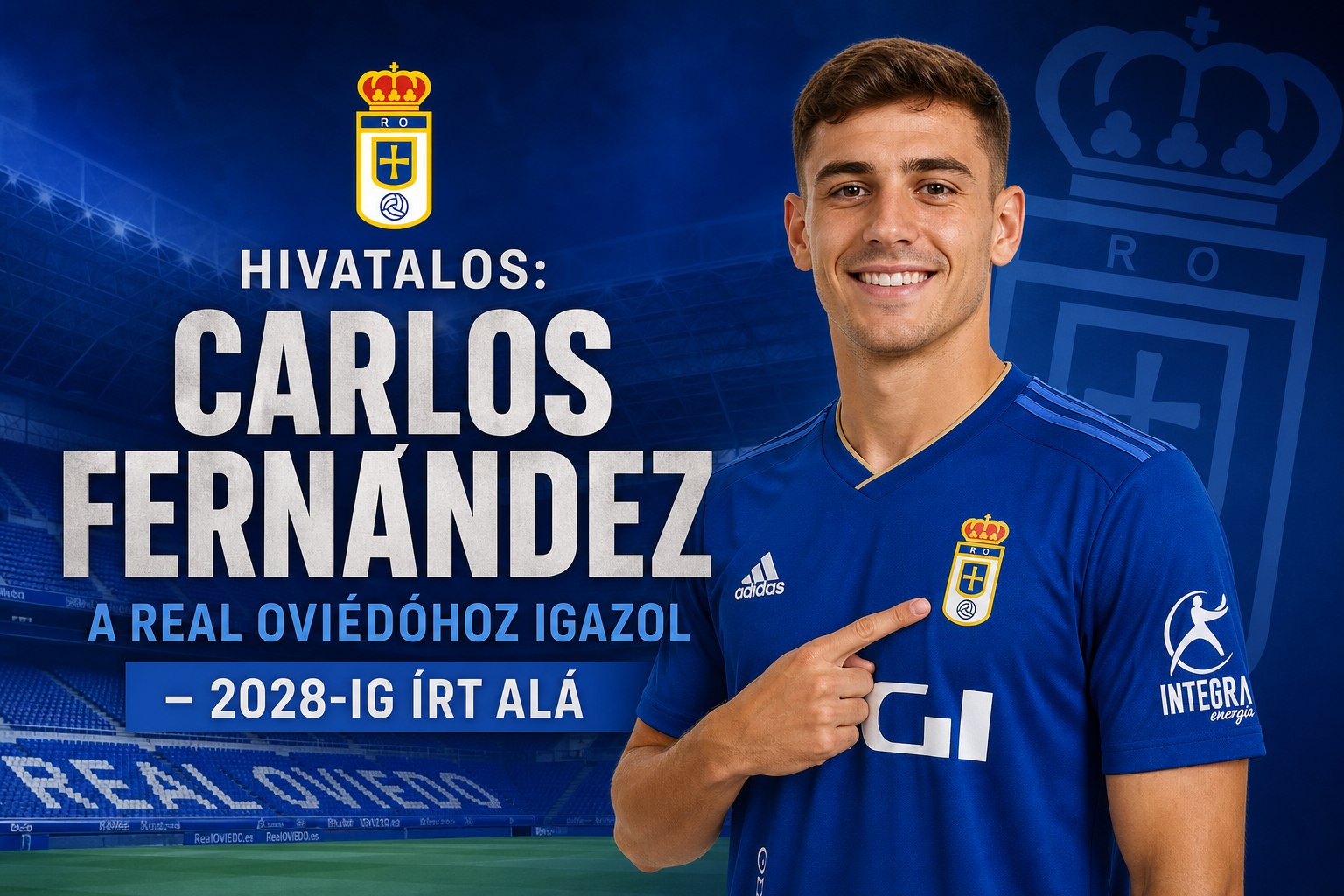 Hivatalos: Carlos Fernández a Real Oviedóhoz igazol – 2028-ig írt alá a Real Sociedadtól