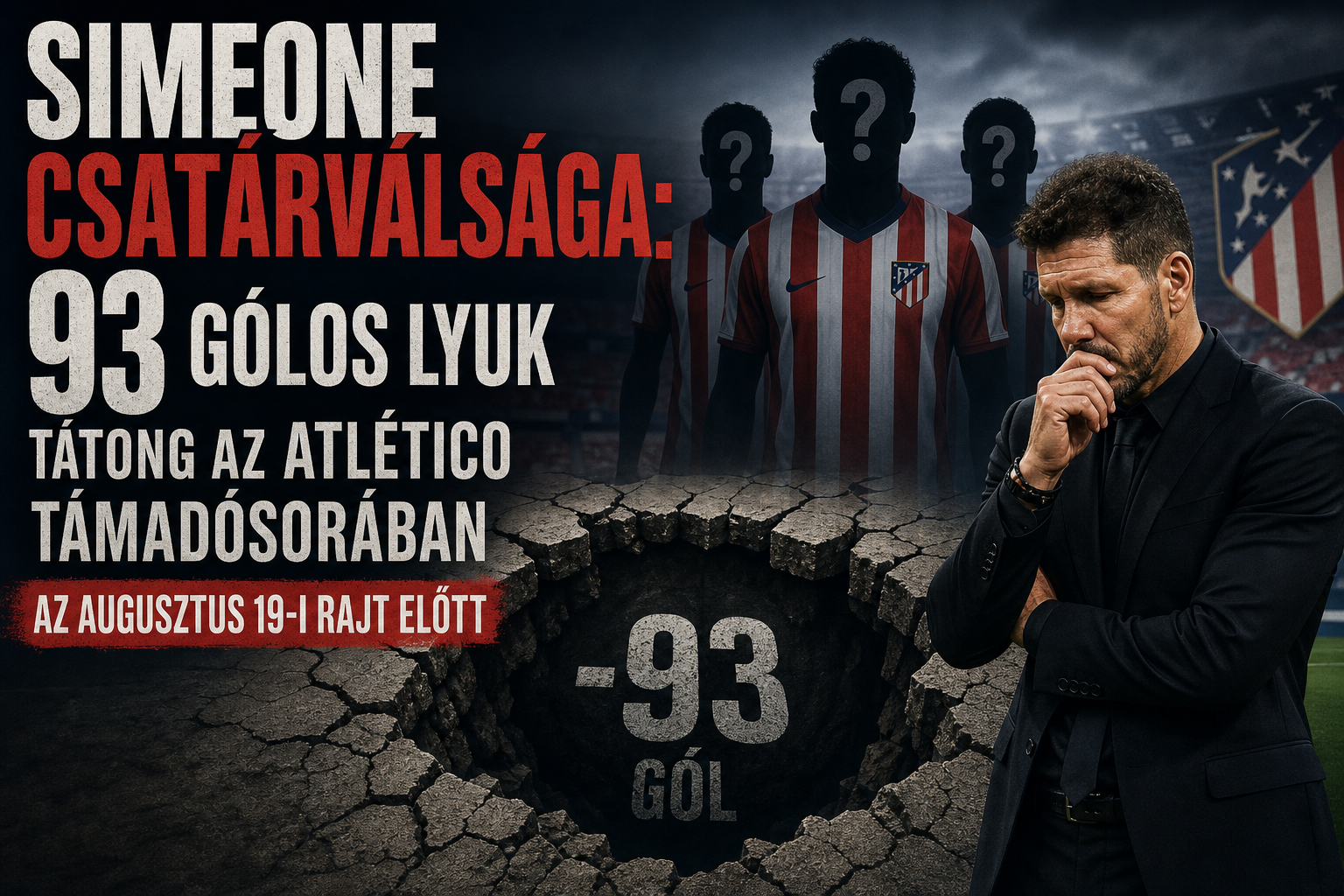 Simeone csatárválsága: 93 gólos lyuk tátong az Atlético támadósorában az augusztus 19-i rajt előtt