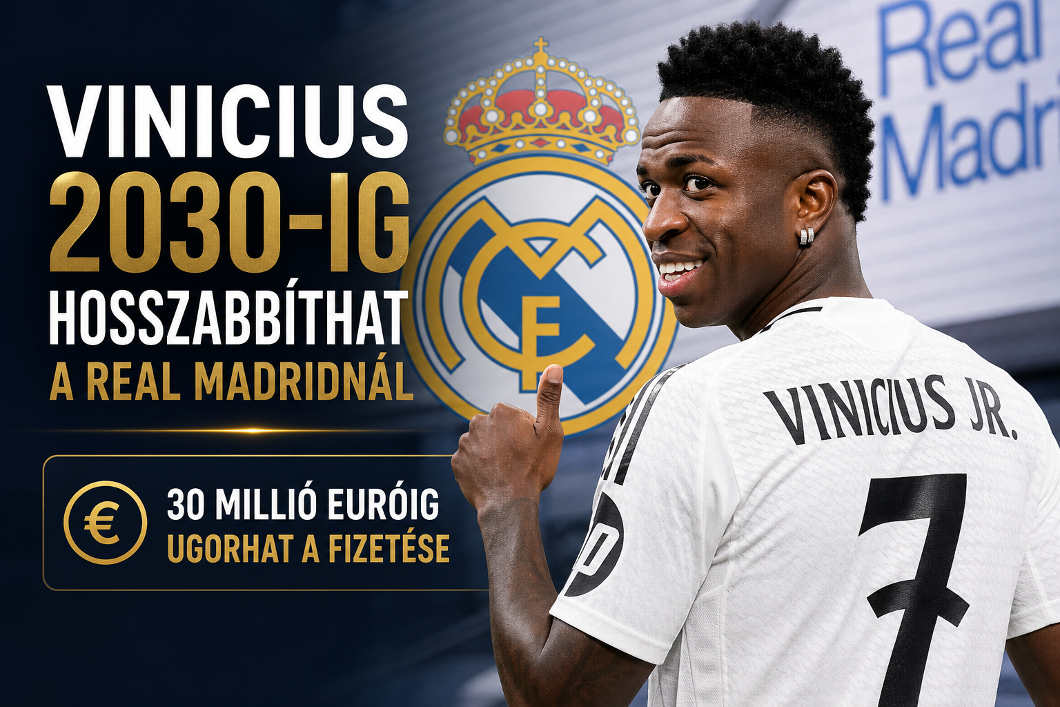 Vinicius 2030-ig hosszabbíthat a Real Madridnál – 30 millió euróig ugorhat a fizetése