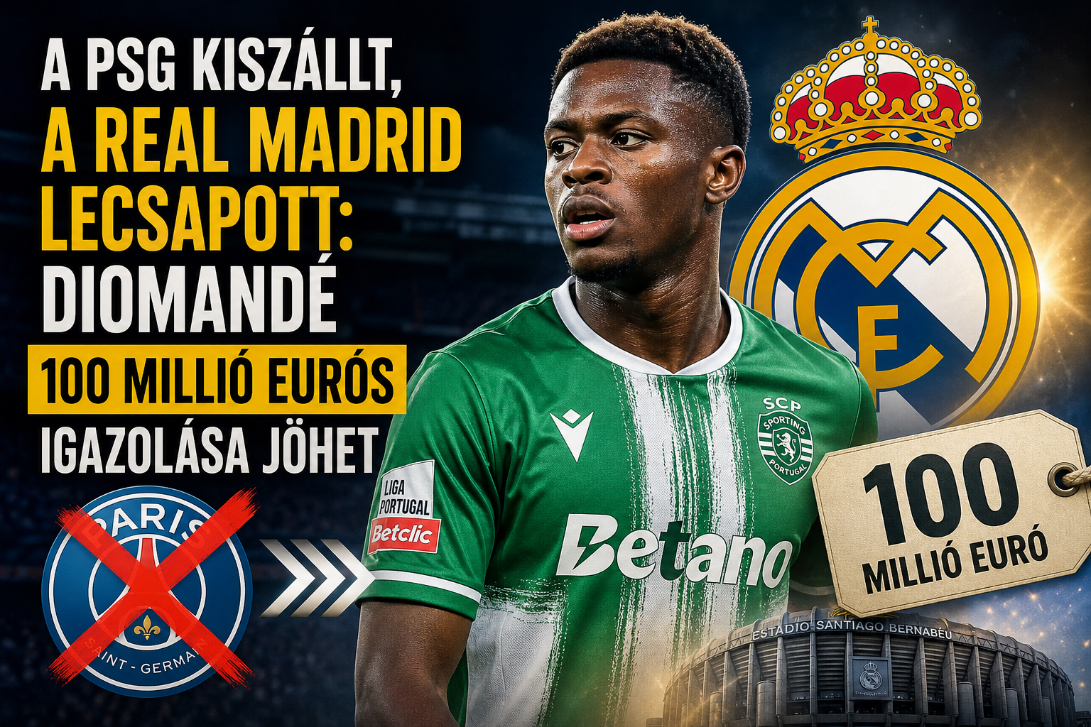 A PSG kiszállt, a Real Madrid lecsapott: Diomandé 100 millió eurós igazolása jöhet
