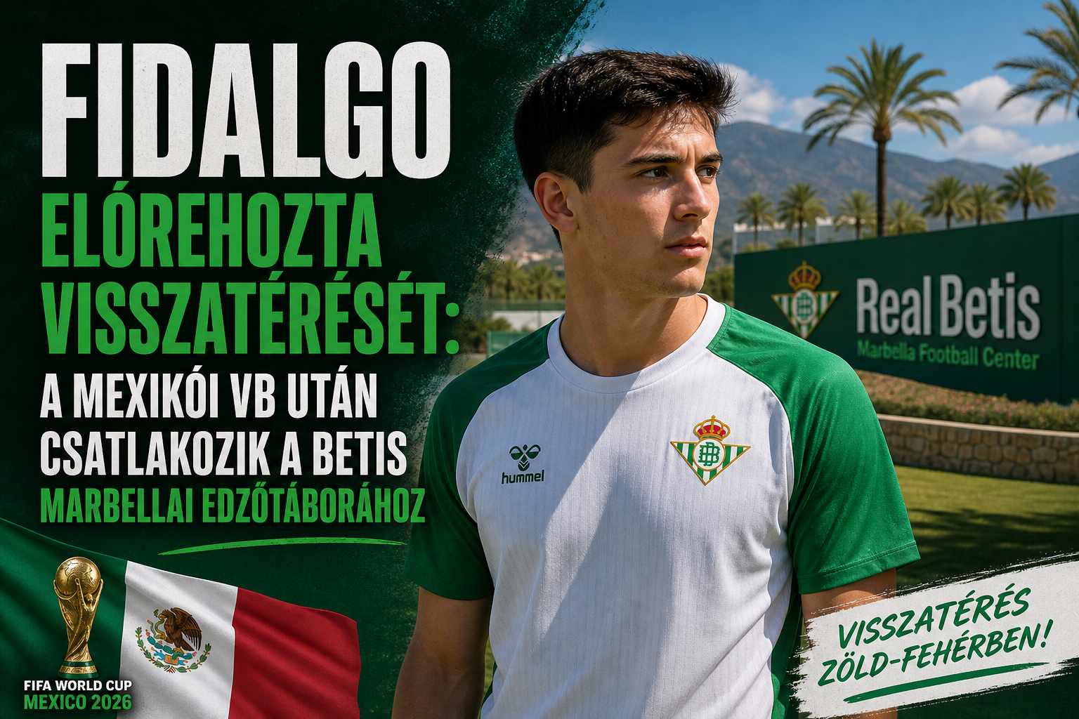 Fidalgo előrehozta visszatérését: a mexikói vb után máris a Betis marbellai edzőtáborában