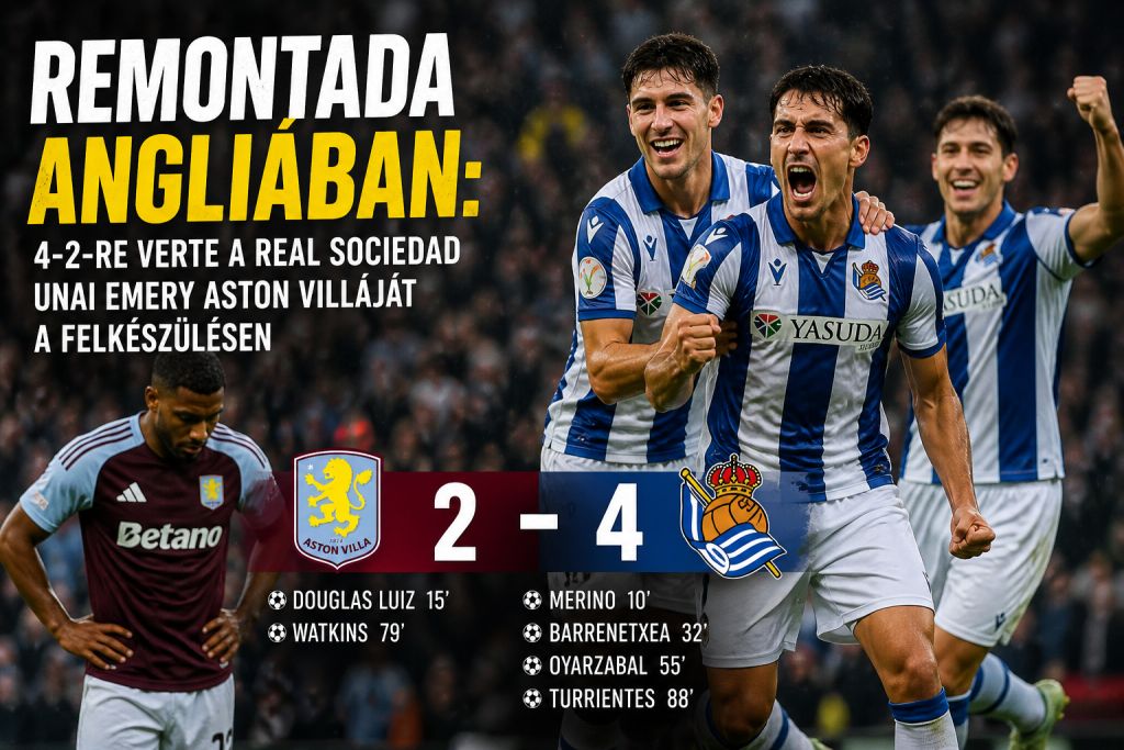 Remontada Angliában: 4-2-re verte a Real Sociedad Unai Emery Aston Villáját a felkészülésen