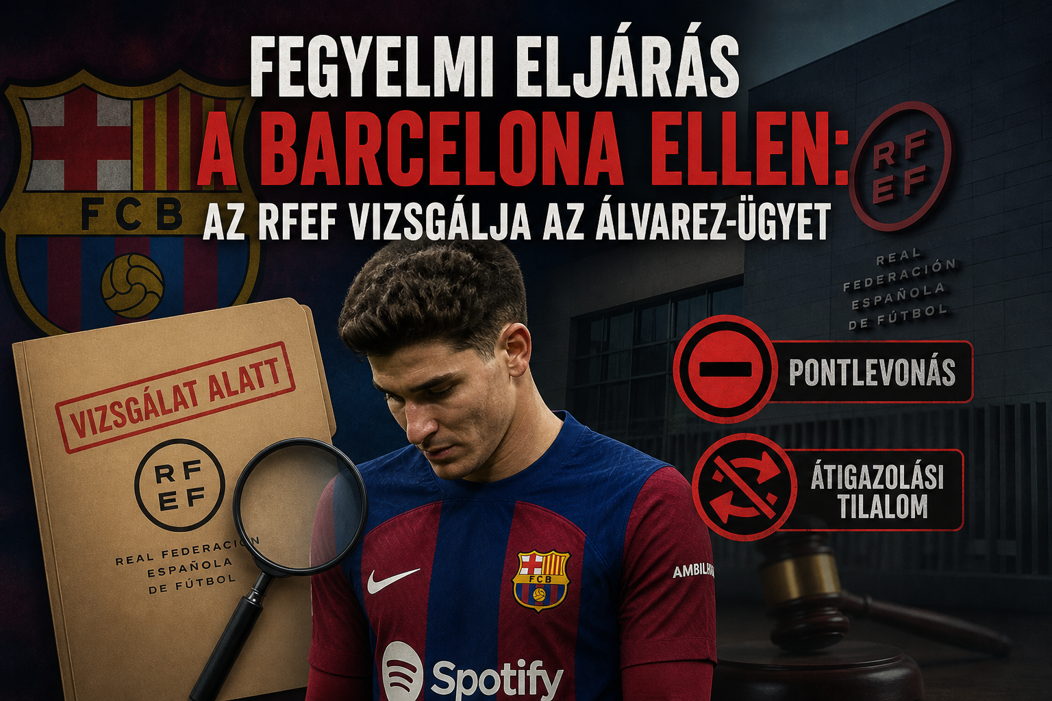Fegyelmi eljárás a Barcelona ellen: az RFEF vizsgálja az Álvarez-ügyet – pontlevonás és átigazolási tilalom is fenyeget