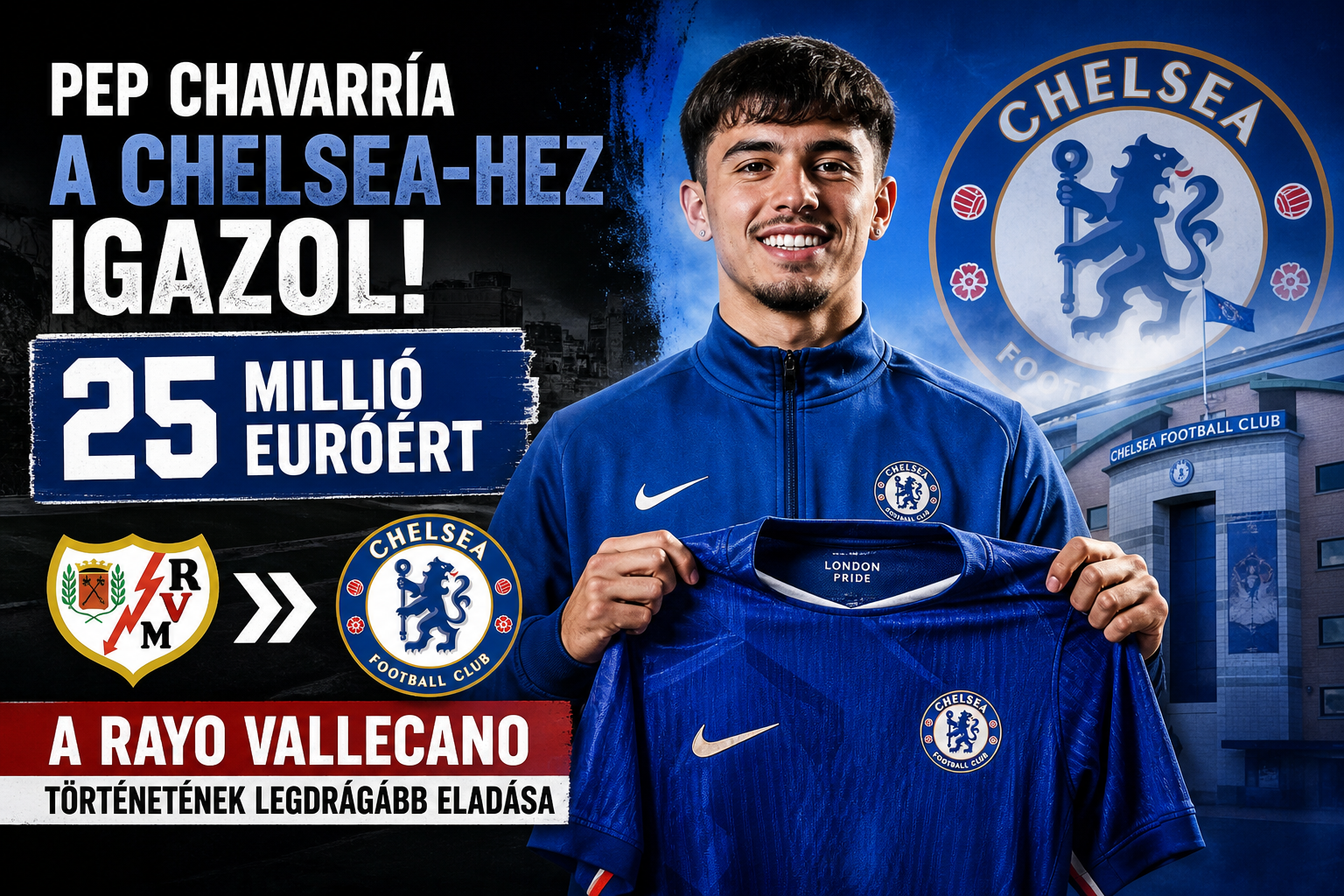 Pep Chavarría a Chelsea-hez igazol 25 millió euróért – a Rayo Vallecano történetének legdrágább eladása