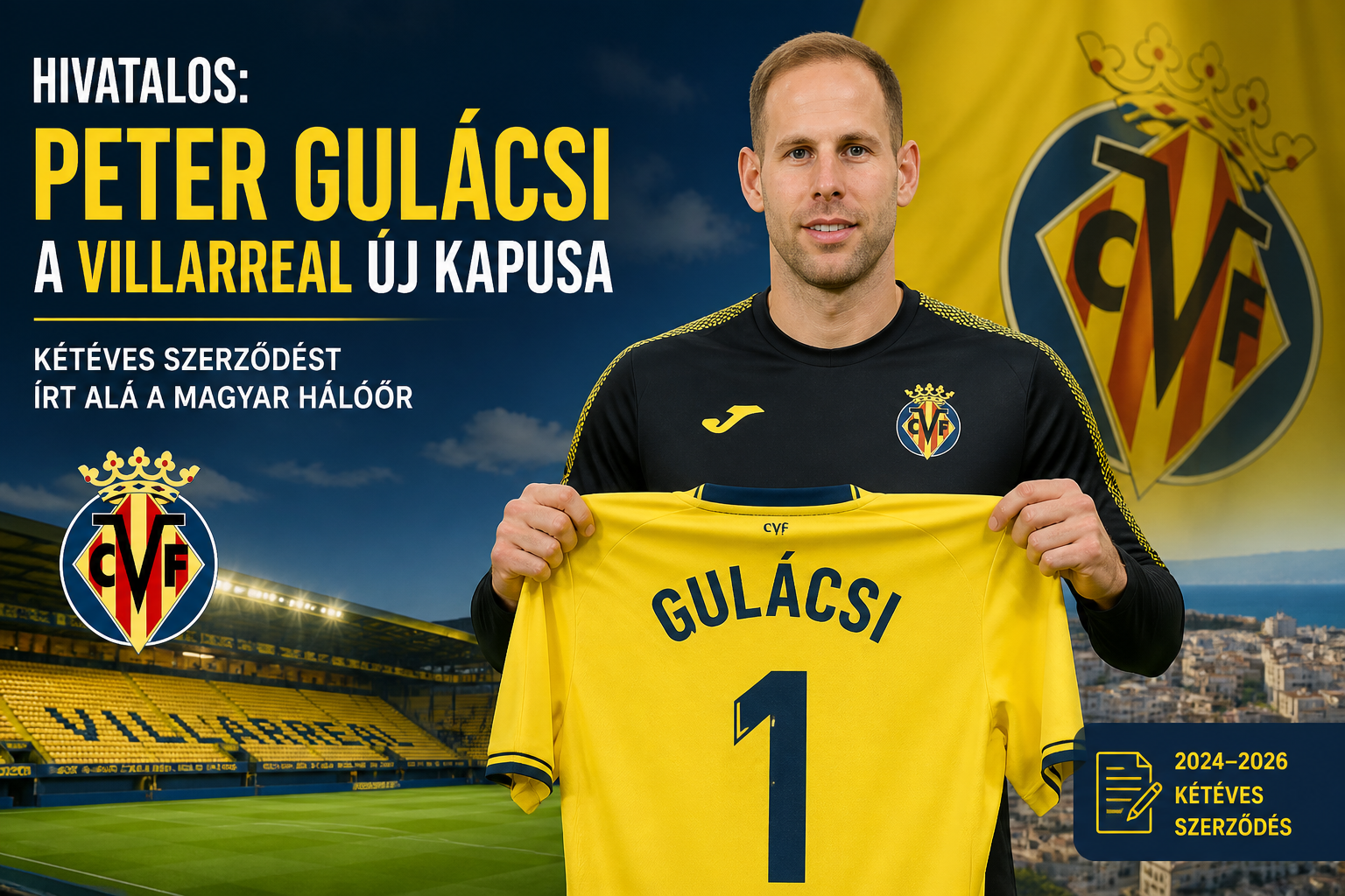 Hivatalos: Peter Gulácsi a Villarreal új kapusa – kétéves szerződést írt alá a magyar hálóőr