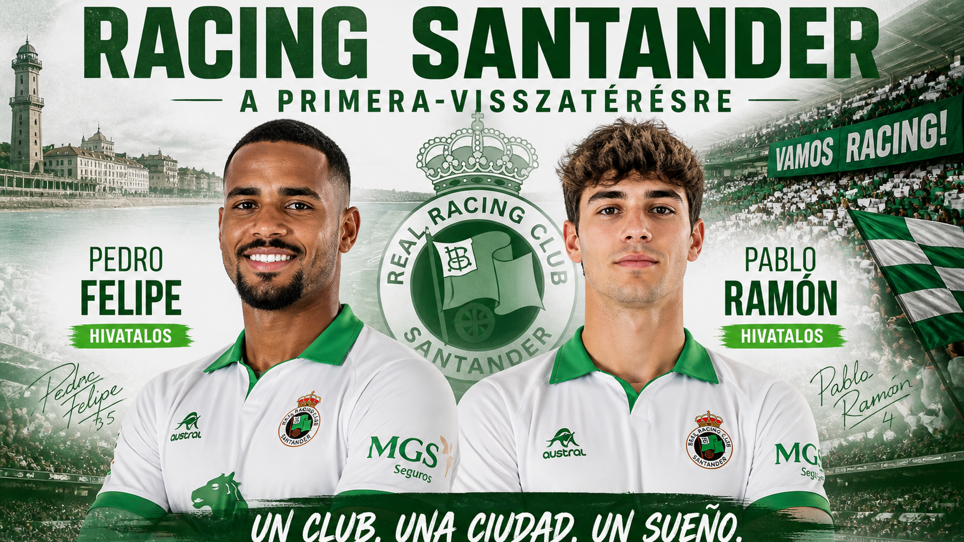 Épül a Racing Santander a Primera-visszatérésre: hivatalos Pedro Felipe és Pablo Ramón