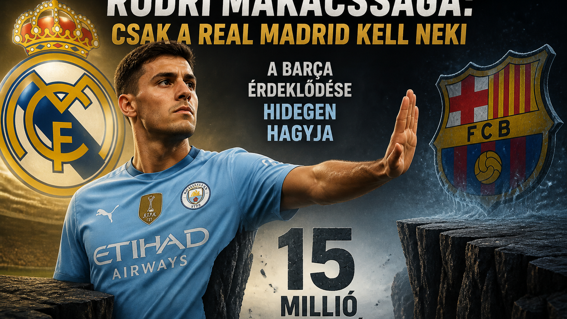 Rodri makacssága: csak a Real Madrid kell neki – a Barça érdeklődése hidegen hagyja, de 15 millió a szakadék