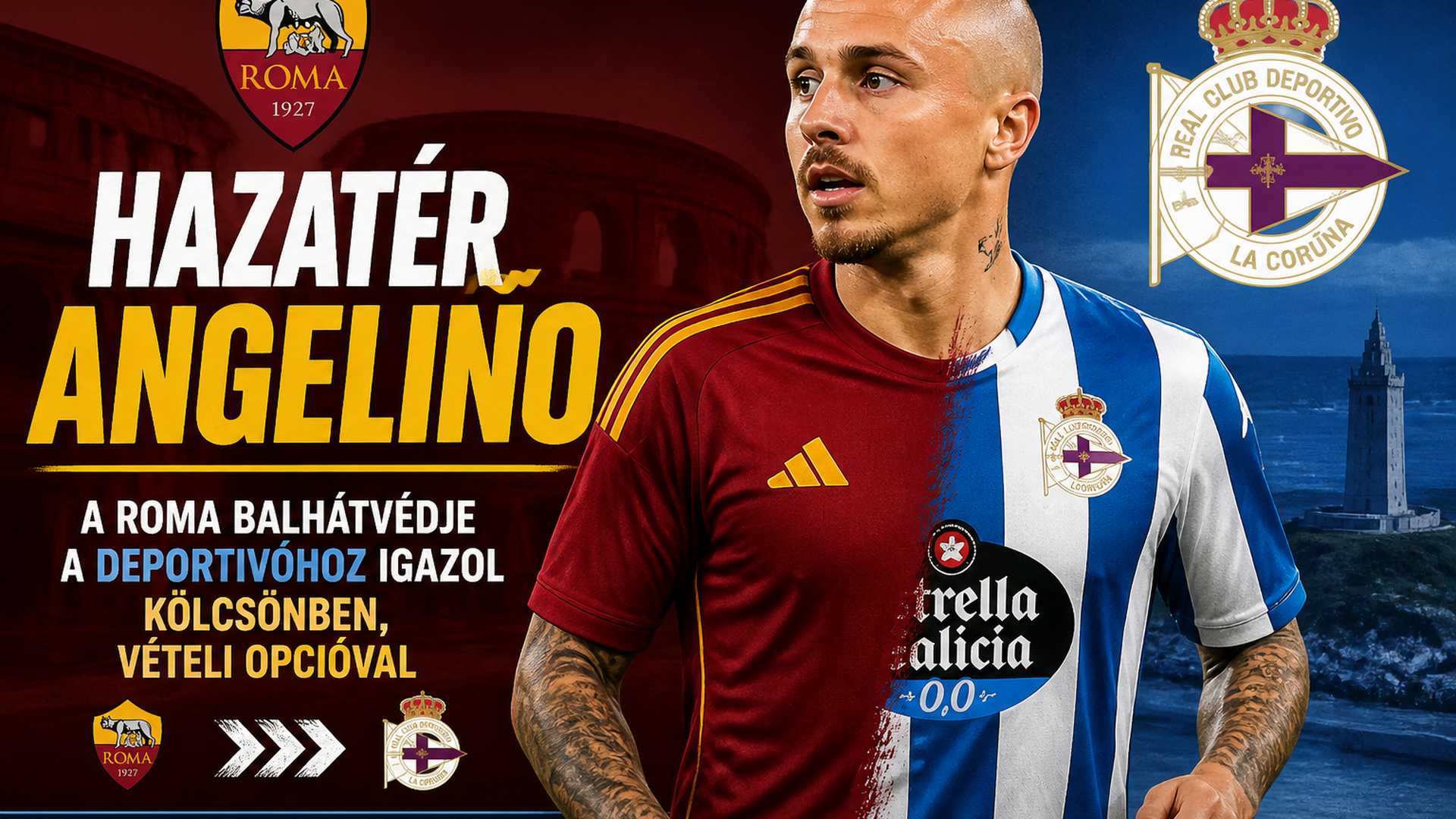 Hazatér Angeliño: a Roma balhátvédje a Deportivóhoz igazol kölcsönben, vételi opcióval