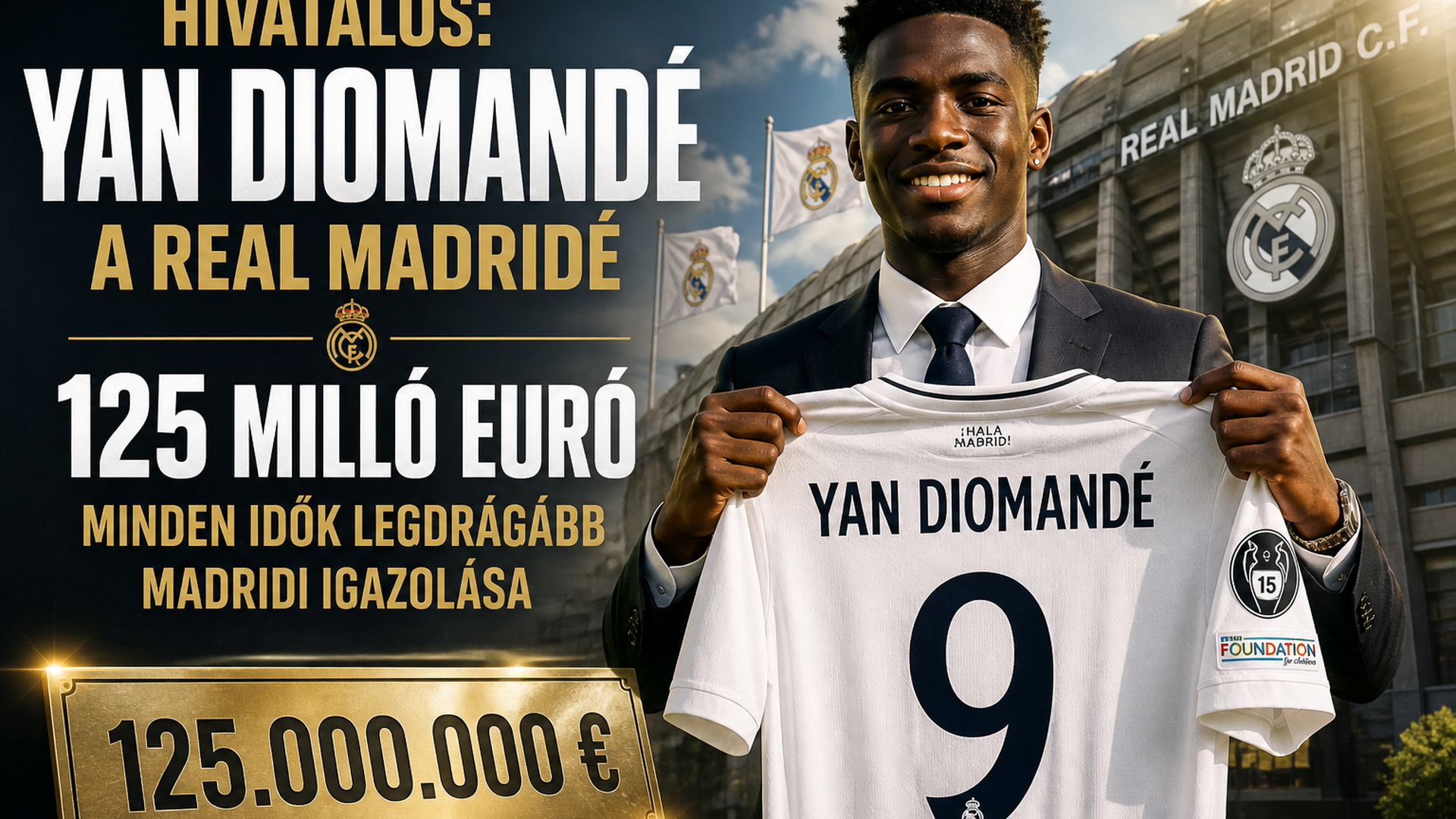 Hivatalos: Yan Diomandé a Real Madridé – 125 millió euró, minden idők legdrágább madridi igazolása