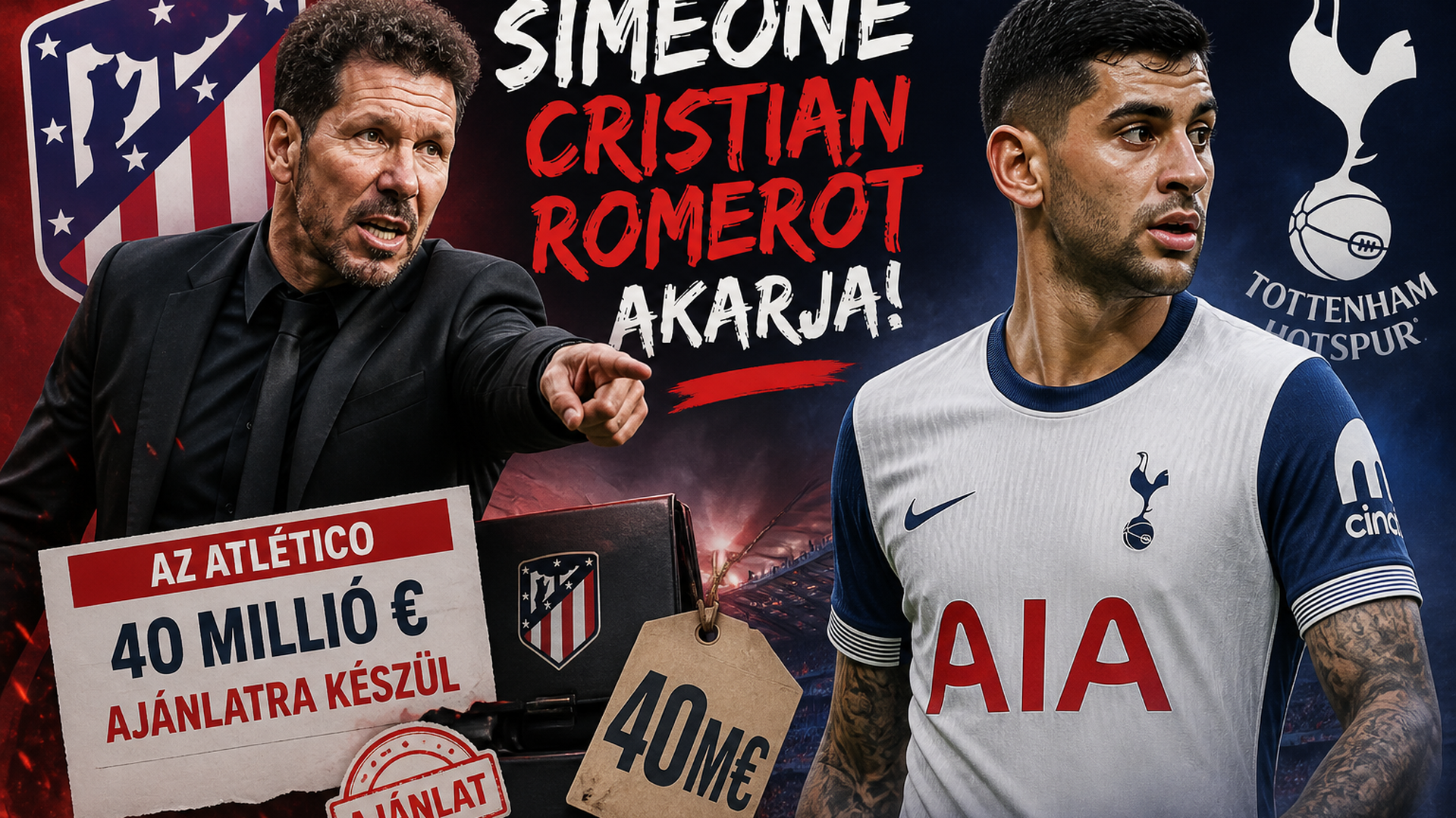 Simeone Cristian Romerót akarja: az Atlético 40 milliós ajánlatra készül a Tottenham argentin védőjéért