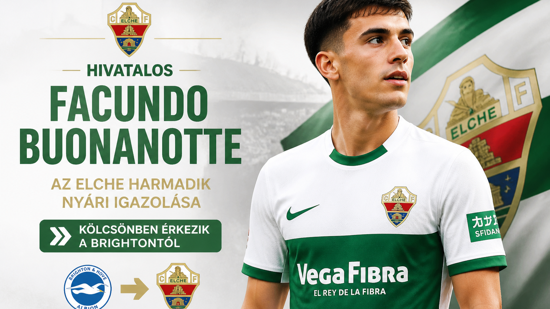 Hivatalos: Facundo Buonanotte az Elche harmadik nyári igazolása – kölcsönben érkezik a Brightontól