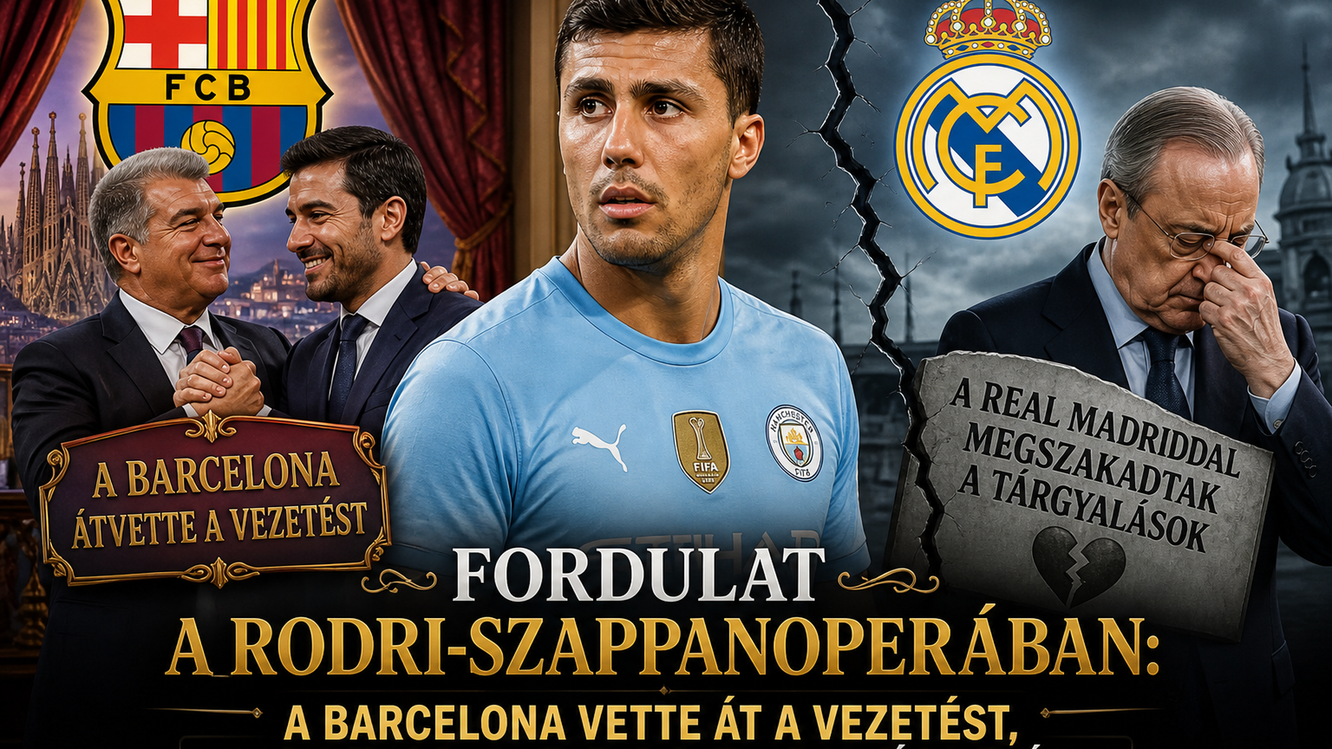 Fordulat a Rodri-szappanoperában: a Barcelona vette át a vezetést, a Real Madriddal megszakadtak a tárgyalások