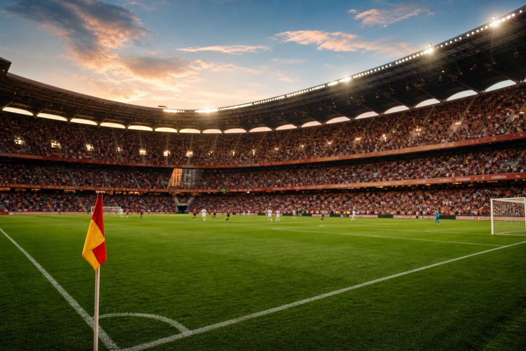 Spanyol stadion egy bajnoki mérkőzésen – illusztráció