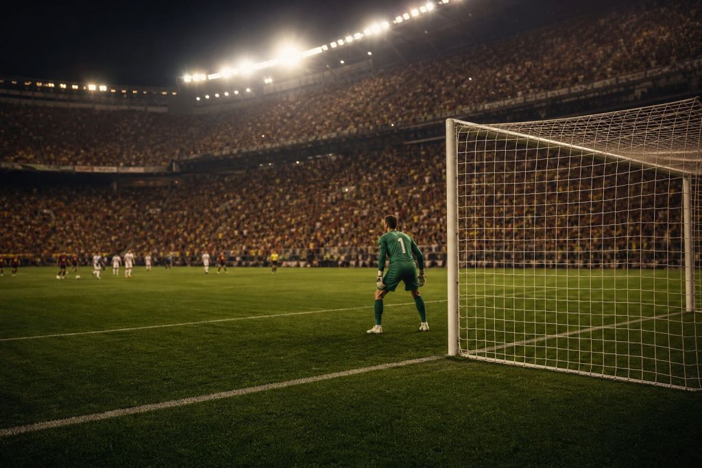 Kapu és tizenhatos egy spanyol stadionban – illusztráció